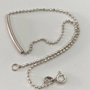 Sterling Silver Beaded curved bar ankle Bracelet